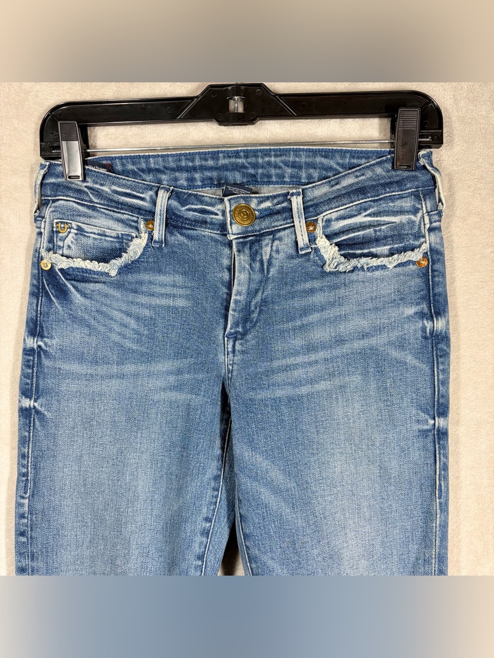 True Religion Cora Straight Crop Jean Women’s 25 Eclectic Edgy Studded Hem - Picture 4 of 12